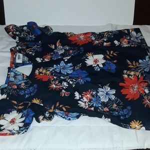 Girls Floral Ruffle shirt